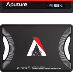 Накамерне світло Aputure MC RGBWW Mini LED (APA0142A10) 7 Світильник Aputure MC з дисплеєм HUE 360° та логотипом MC на задній панелі
